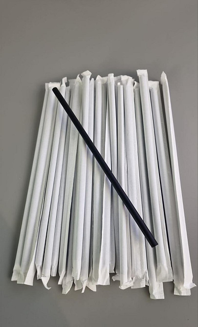 Трубочка d7-21 см в індивід. упаковці Чорна (500 шт.) Харків - фото 1