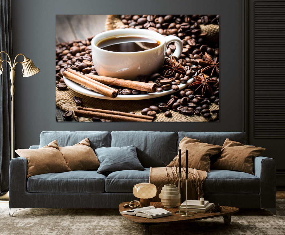 Картина холст в гостиную / спальню   Ароматна Кава    MLP_365 80х160см Киев - изображение 3