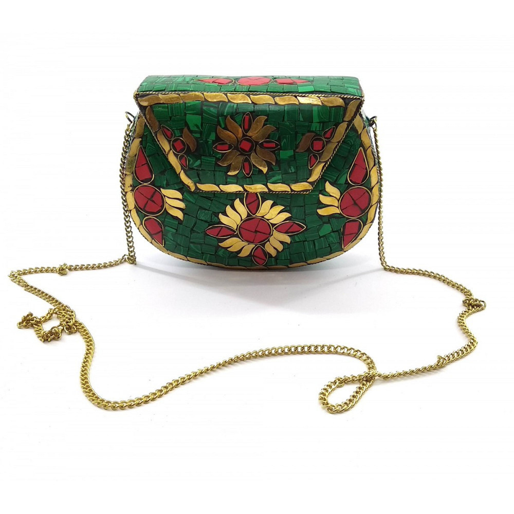 Сумочка жіноча зелена металева Київ - фото 1