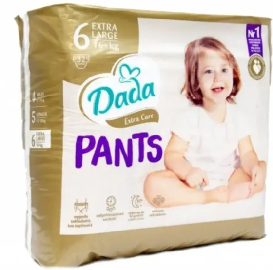 Подгузники-трусики Dada Extra Care размер 6.Вес 16+ кг 32 шт. Киев