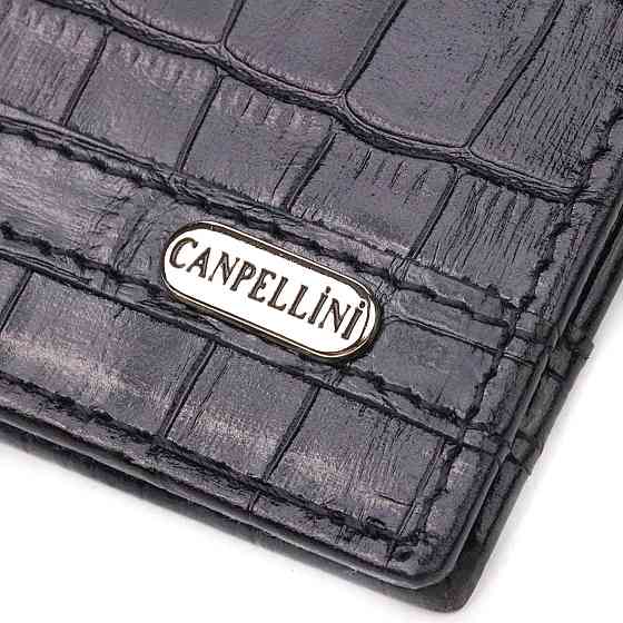 Зажим из натуральной фактурной кожи CANPELLINI 21520 Черный Киев