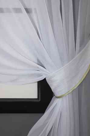 Кухонный комплект VR-Textil № 084к шторки с ламбрекеном белый с зеленым 280х170 см (52-0830) Киев