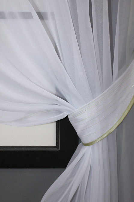 Кухонный комплект VR-Textil № 084к шторки с ламбрекеном белый с зеленым 280х170 см (52-0830) Киев - изображение 3