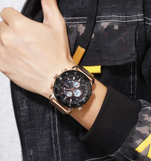 Мужские часы Skmei 1636 с браслетом Розовое золото Винница - изображение 6