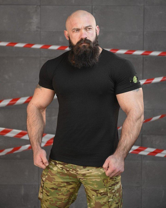 Тактична бавовняна футболка NECRONIMICON stone чорна НП5218 Одеса - фото 1