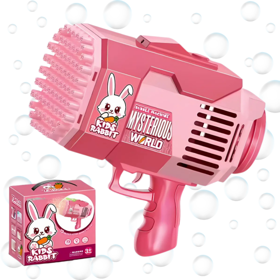 Пистолет для мыльных пузырей, генератор мыльных пузырей на аккумуляторе, мыльные пузыри для детей, розовый Каменец-Подольский
