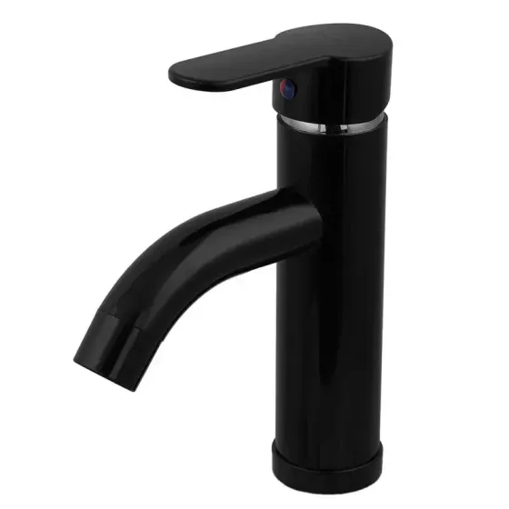 Змішувач для умивальника Plamix Raul-001-B Black термопластик (без шлангів) (PM0654) Чернівці