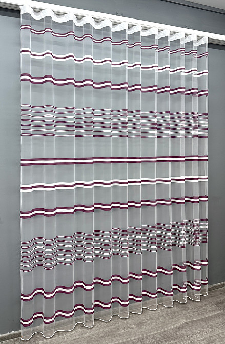 Тюль VR-Textil 1775т Фатин смуги Сливовий з білим 300х270 см (40-248) Київ - фото 3