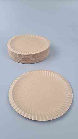 Паперова тарілка крафт із ламінацією 100 шт. діаметр 185 мм (1 пачка) Харків