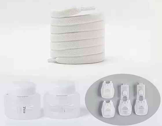 Шнурки еластичні без зав'язок з пластиковими фіксаторами Білий Смела