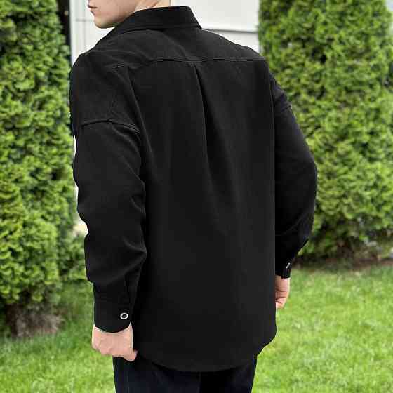 Чоловіча чорна сорочка з довгим рукавом Pobedov Founder Київ