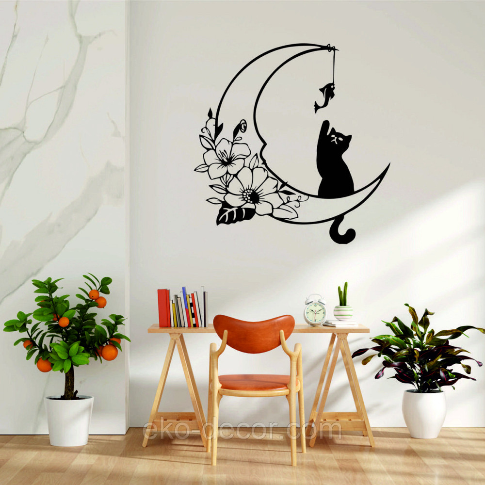 Декоративное настенное 3D Панно «Котёнок» Декор на стену с объемом 90*86 см, Черный Киев - изображение 2