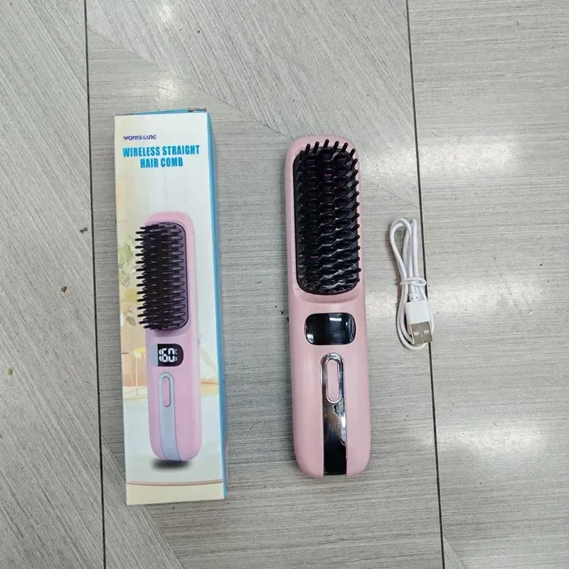 Беспроводная расческа-выпрямитель для волос с аккумулятором, дисплеем температуры, терморасческа Одесса - изображение 1