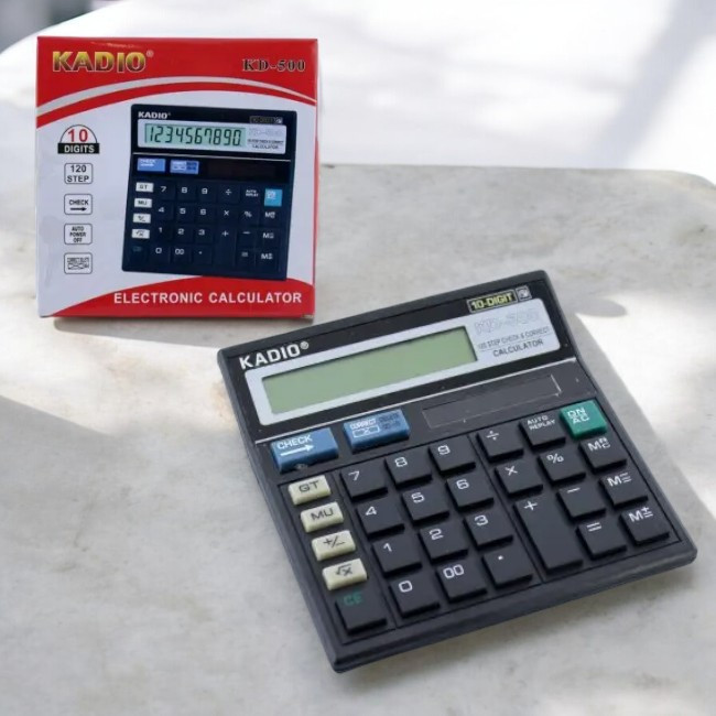 Мобільний калькулятор KK KD500, 10-розрядний дисплей, розрахунок відсотків, сонячна панель та батареї Одеса - фото 1