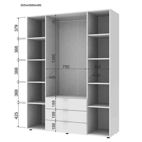Шафа розпашна для одягу Doros Гелар 155х49,5х203,4 см Графіт (DRS-011109) Дніпро