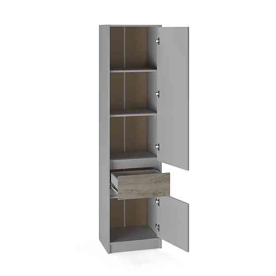Шкаф-пенал закрыт с полками и ящиком Эверест Стайл-500 50х39х203 см Кашемир/Дуб крафт серый (DTM-071153) Львов