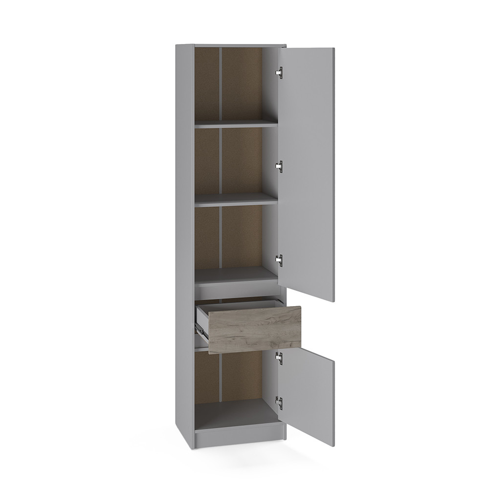 Шкаф-пенал закрыт с полками и ящиком Эверест Стайл-500 50х39х203 см Кашемир/Дуб крафт серый (DTM-071153) Львов - изображение 3