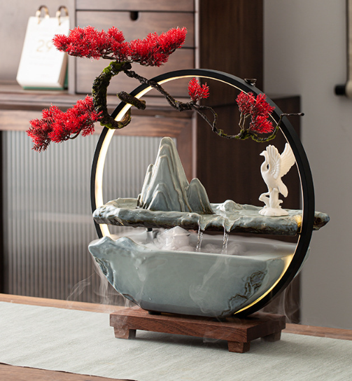 Водопад декоративный 48х50 см, Аквариум, фонтан, увлажнитель воздуха, подставка для конусов, светильник 5в1!! Кременчуг - изображение 3