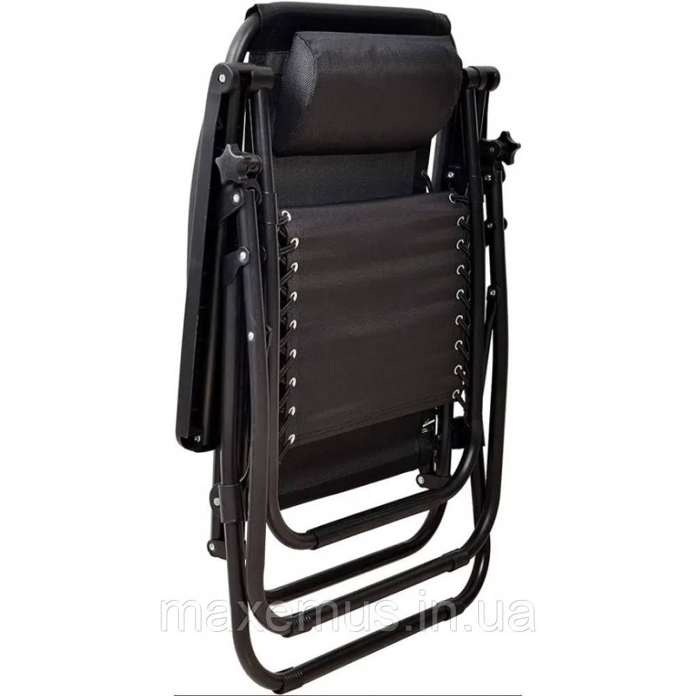 Набор шезлонгов 2 шт и столик Bonro SP167A садовые лежаки для отдыха и террасы черный Мостиська - фото 2