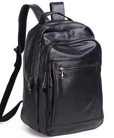 Шкіряний чоловічий рюкзак для ноутбука та поїздок чорний Tiding Bag D3-93438 Кам'янське - фото 1