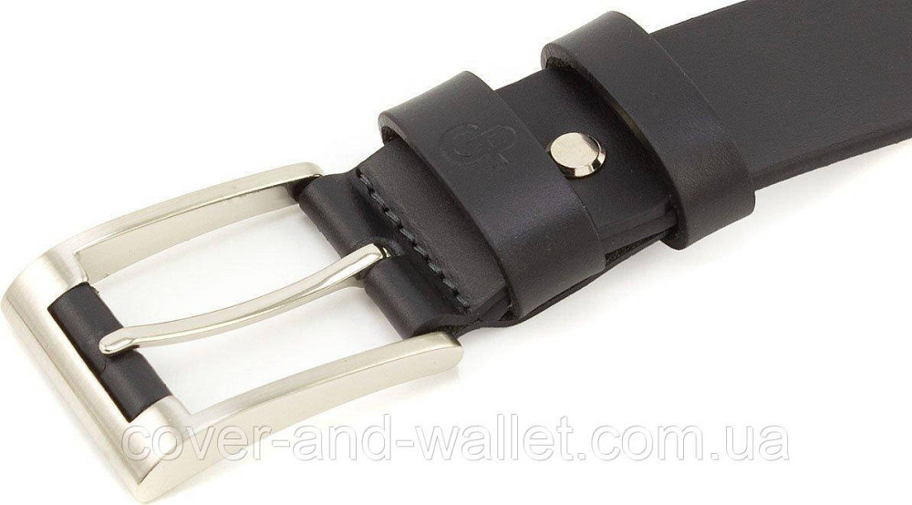 Елітний чоловічий шкіряний ремінь чорного кольору Grande Pelle Rullo 38мм Київ - фото 3