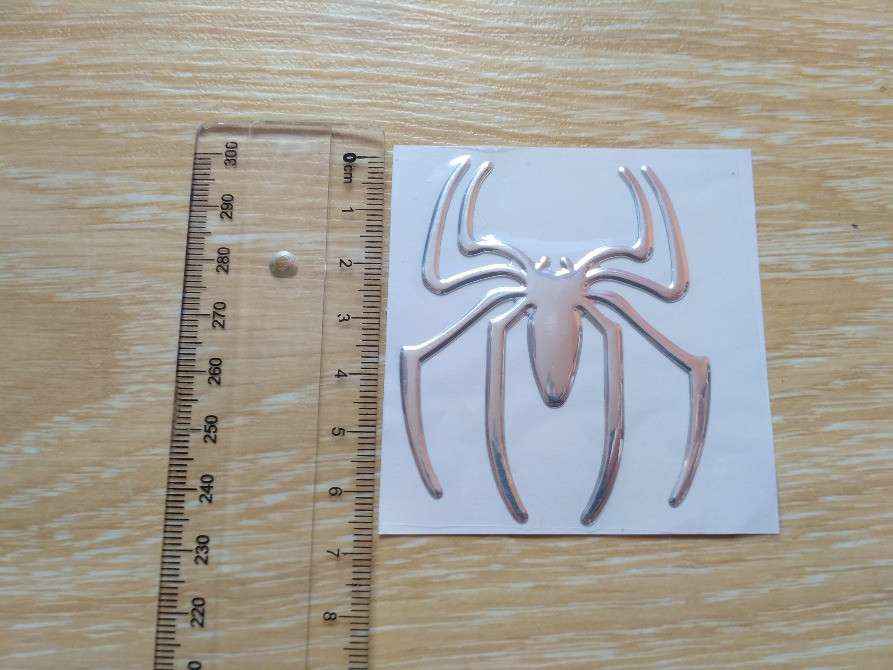 Наклейка на авто, мото Павук опукла Срібло Київ - фото 3