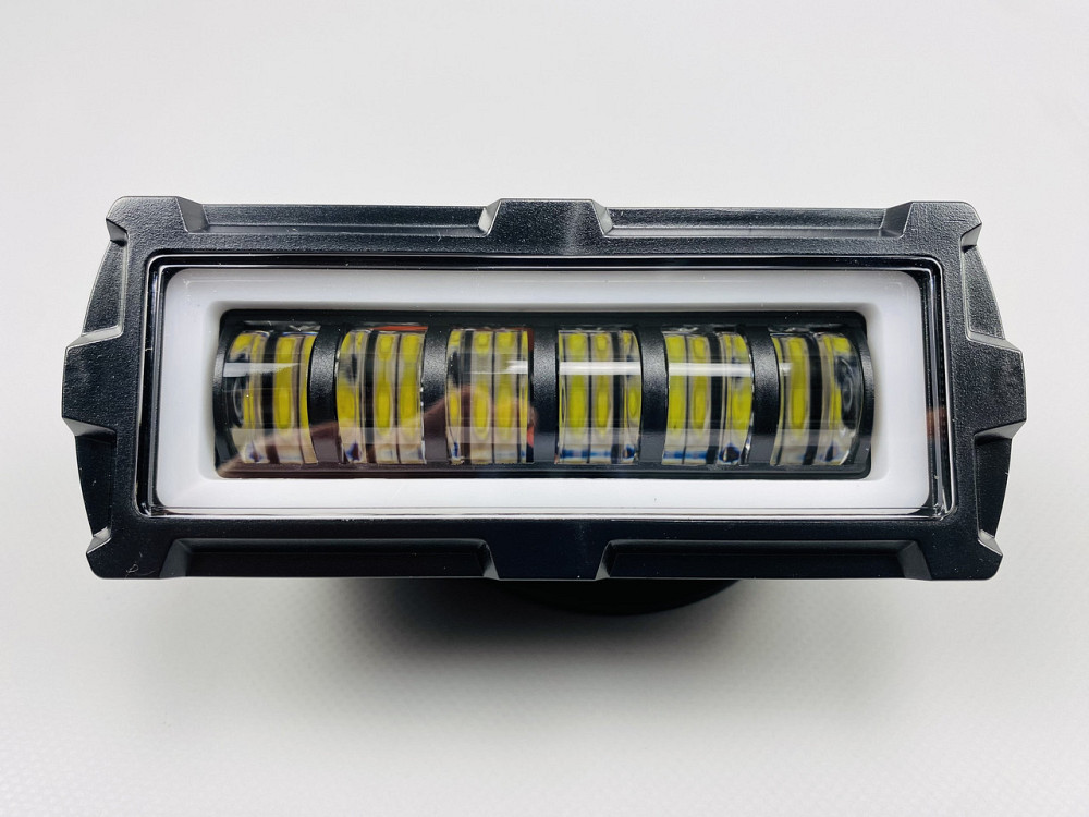 Фара LED прямокутна 6 Led діодів, 3D лінза, 9-32V, 6000К, IP67, led chip 3030, 50mm x 120mm, чітка межа світла Мукачево - фото 1