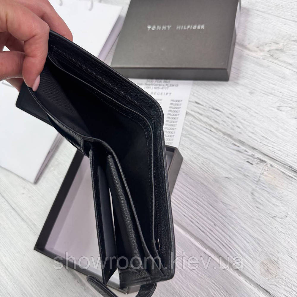 Чоловічий брендовий гаманець із натуральної шкіри на кнопці  Tommy (6605) Київ - фото 8