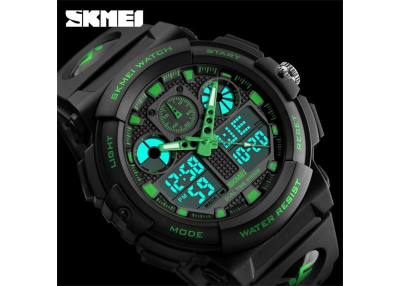 Чоловічий водонепроникний наручний годинник Skmei 1270 Зелений Вінниця - фото 3
