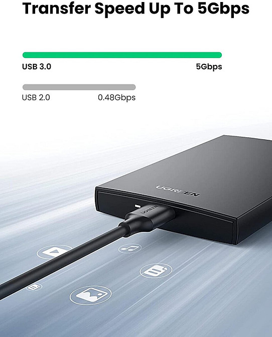Зовнішній карман UGREEN CM237 USB 3.0 2.5Inch Hard Drive Box(UGR-60353) (UGR-60353) Київ - фото 2