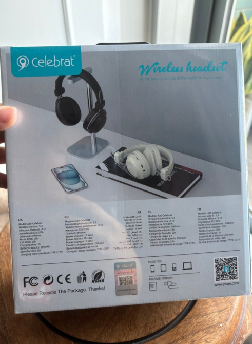 Навушники Bluetooth 5.3 CELEBRAT MDR A36 з мікрофоном та автономністю до 12 год прослуховування музики, бездротові Одеса - фото 5