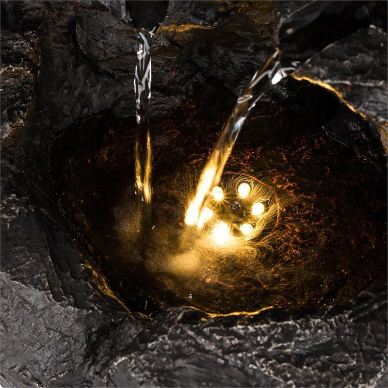 Садовый фонтан Rocky Waters 2,5 Вт, светодиодное освещение, полирезина, антрацит (Германия, читать описание) Ровно - изображение 3