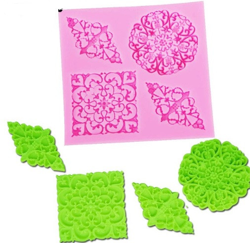 Молд силиконовый Абстракция 84 на 85 мм розовый Киев - изображение 3