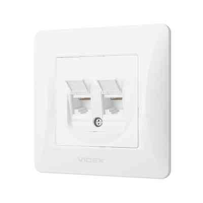 Комп&apos;ютерна розетка Videx BINERA CAT6+CAT6 (VF-BNSK2PC6-W) Вінниця