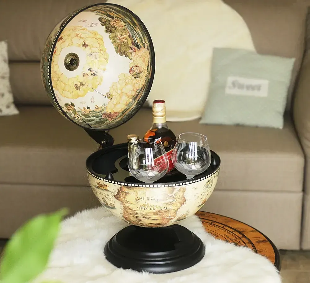 Глобус бар настольный Карта мира белый черный сфера 33 см Гранд Презент mastersem Киев - изображение 1