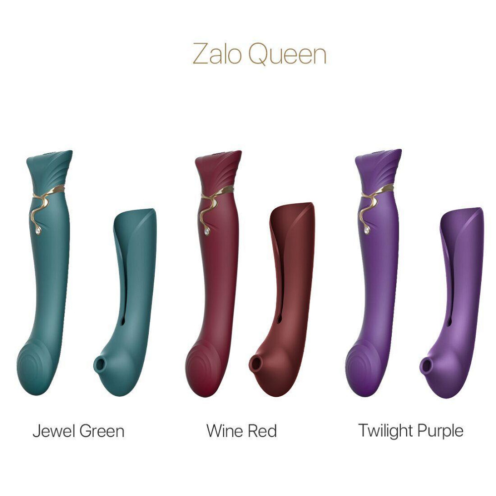Смартвибратор 3в1 Zalo — Queen Wine Red, пульсирующая жемчужина и вакуум, кристалл Swarovski Sex Aura Киев - изображение 9