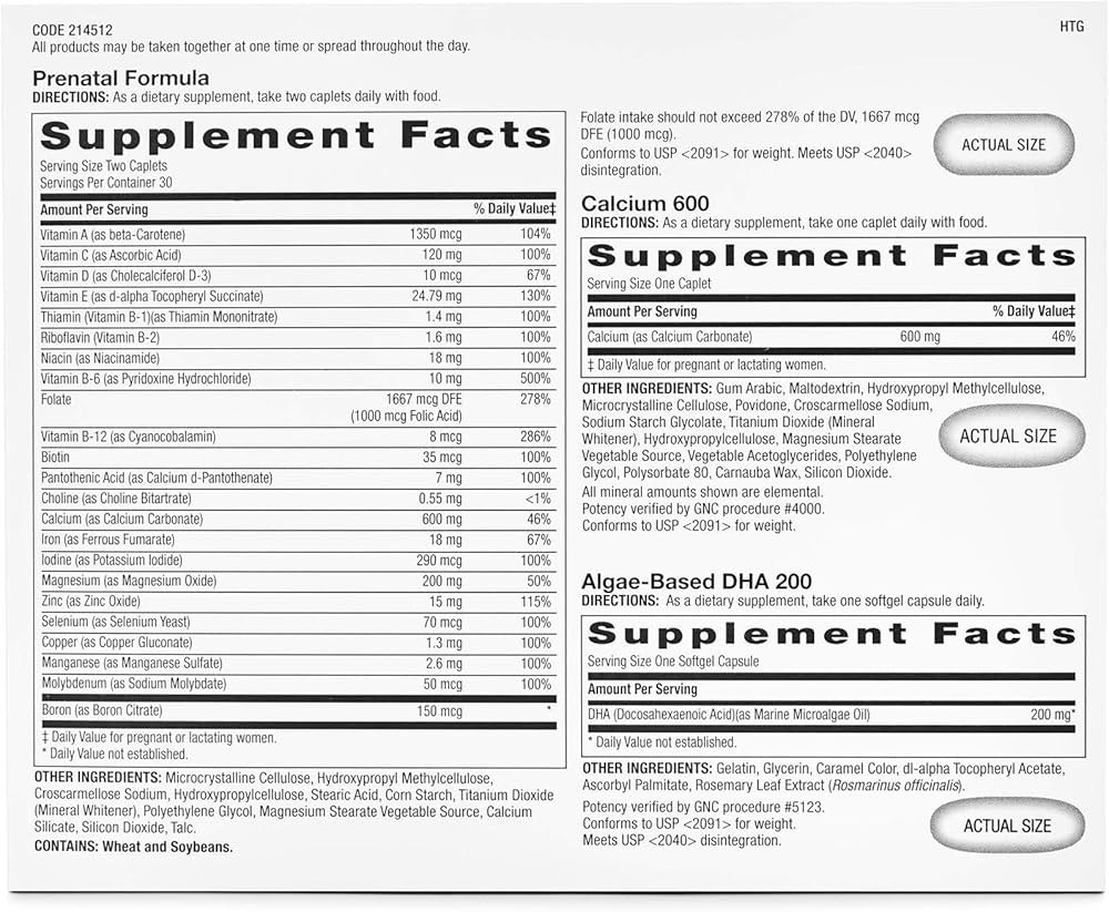 Пренатальний комплекс GNC Women's Prenatal Program 30 Packs Луцьк - фото 2