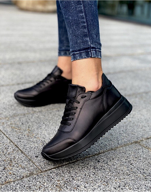 EMELI Кросівки жіночі EMELI 915/7 чорні (весна-осінь, шкіра натуральна) (2737) Коломия - фото 1