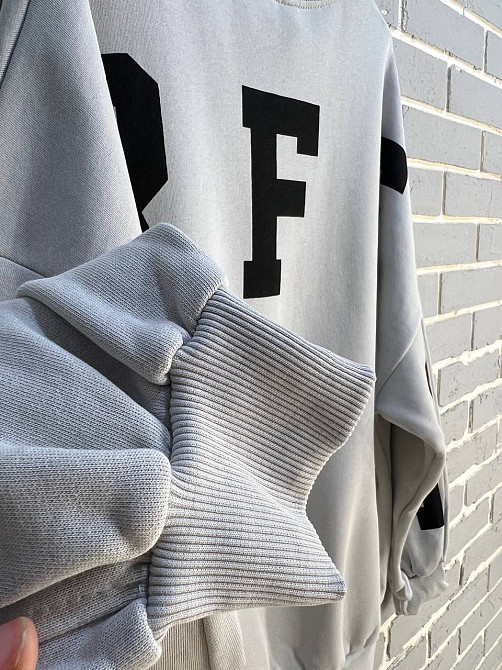 Свитшот женский DAVRAS 6001 удлиненный оверсайз надпись на спине PERFECT утепленный на флисе one size светло серый, светло-серый, one size Киев - изображение 7