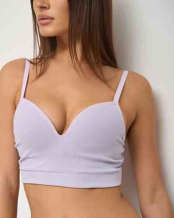 Комплект спідньої білизни з топом і трусиками — у рубчик Nicoletta 80318 Ліловий, 75B, 80B, 85B Київ