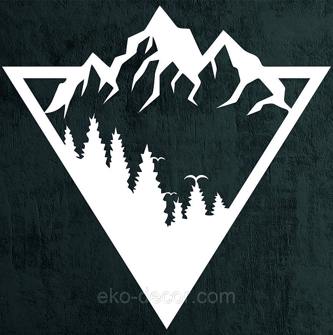 Декоративное настенное Панно «Гора»  Декор на стену 50*50 см, Белый Киев - изображение 3