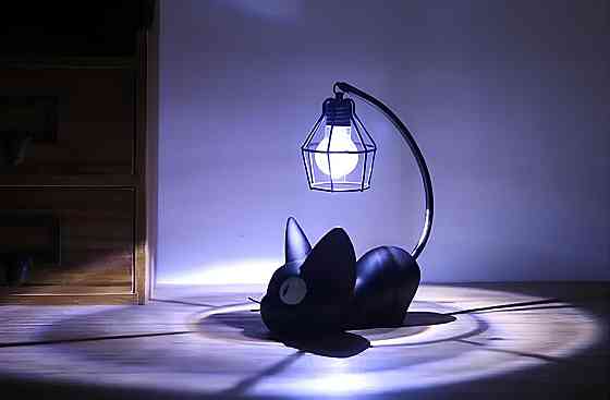 Нічник Чорний кіт RESTEQ, нічний світильник, декоративний світильник, приліжковий нічник, затишний нічник, світильник для дитячої, Київ