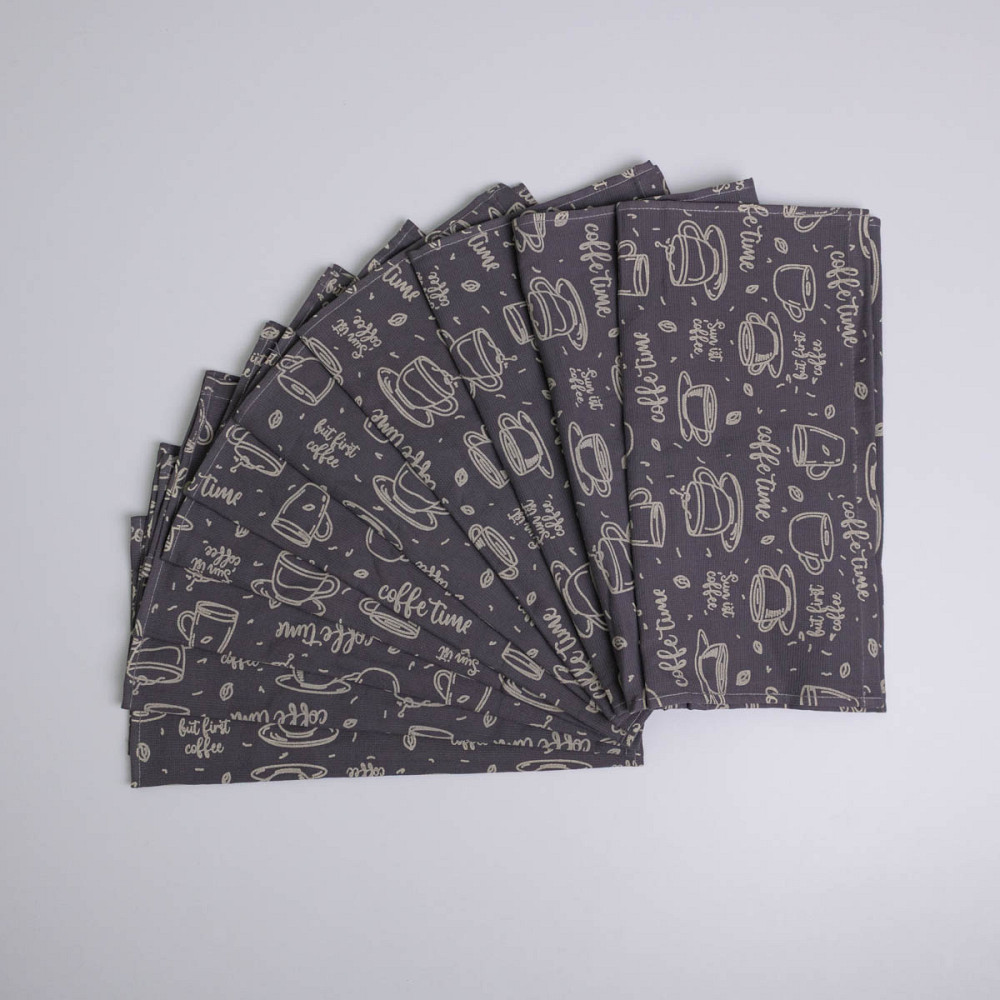 Махровий кухонний рушник Кава 40х60 см 300г/м2 GM Textile (Темно-сірий) Суми - фото 4