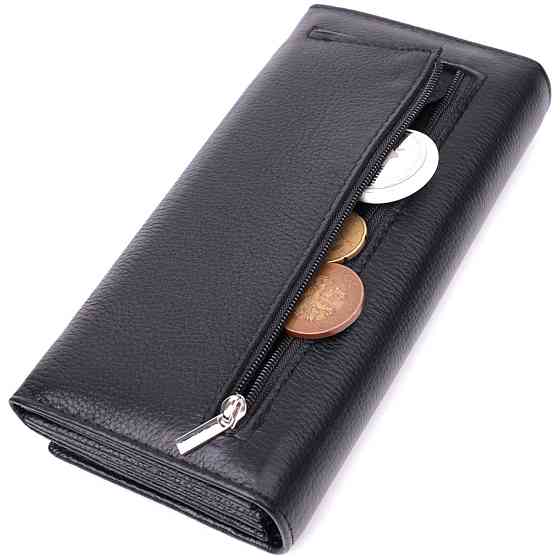 Удобный женский кошелек из натуральной кожи ST Leather 22523 Черный Киев