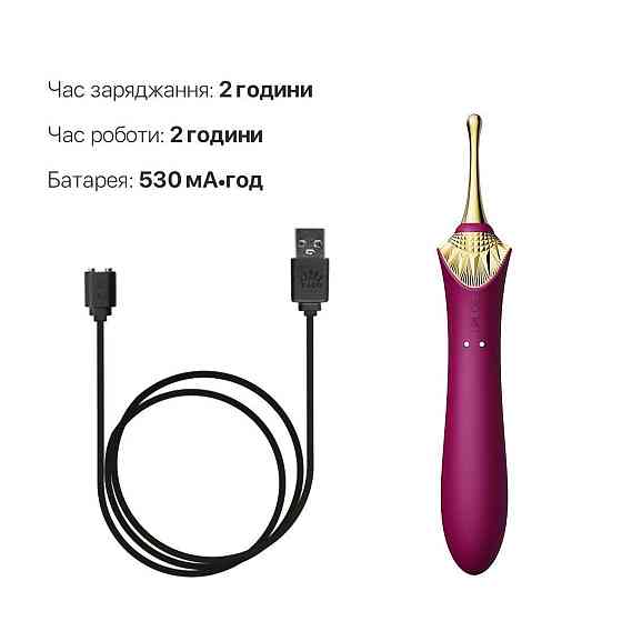 Вагинально-клиторальный вибратор Zalo — Bess Velvet Purple, мультифункциональный с насадками Sex Aura Киев