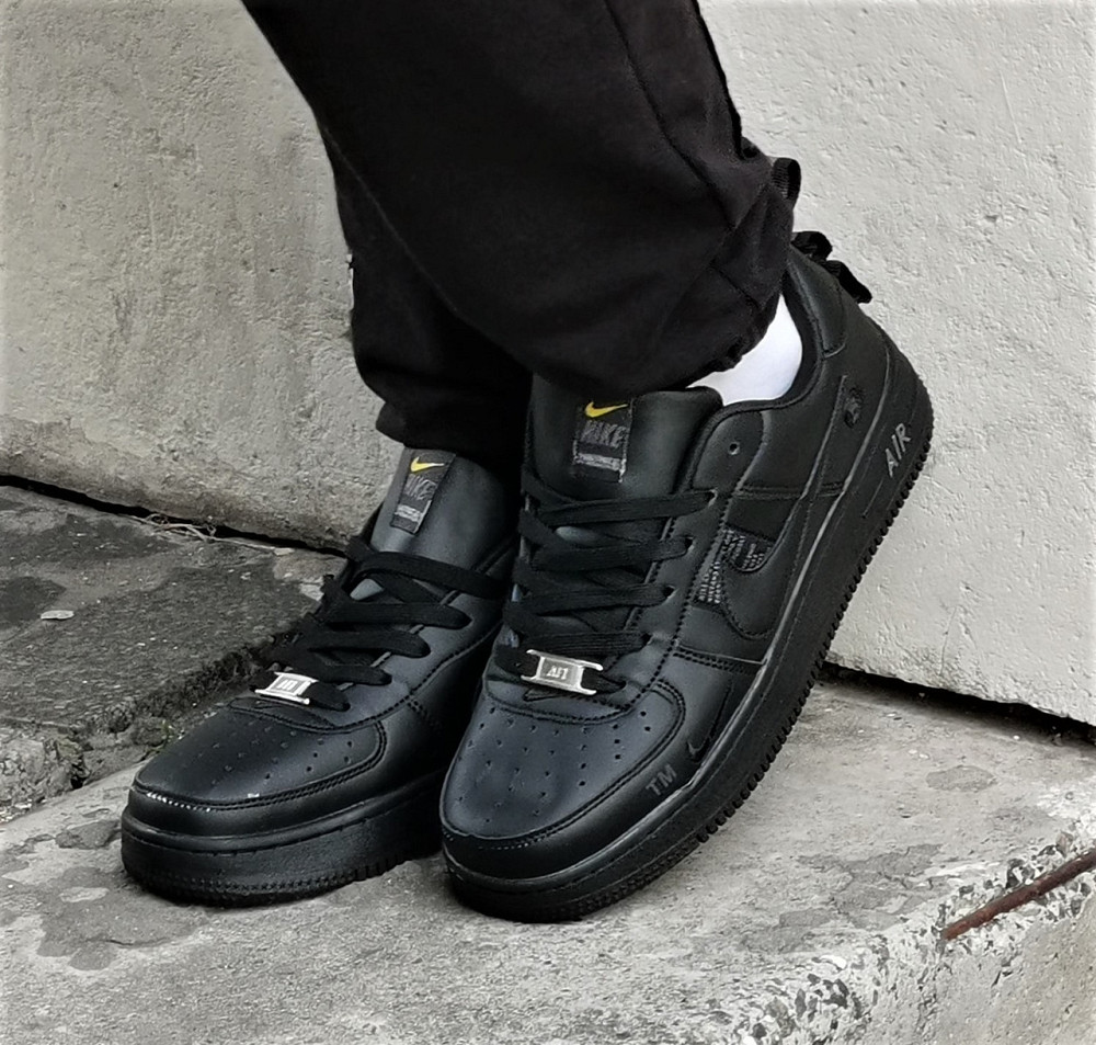 Кроссовки Nike Черные Мужские Кожаные Найк Форсы (размеры: 41,42,43,44,45) Видео Обзор Днепр - изображение 10