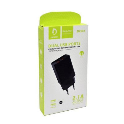 Зарядное устройство Denmen 2xUSB 2.1A black (DC02-BK) Винница - изображение 3