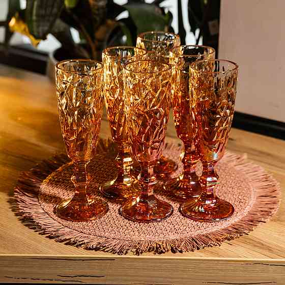 Набір келихів для шампанського 6 штук 160 мл на ніжці Yiwu HP-19-188 Київ