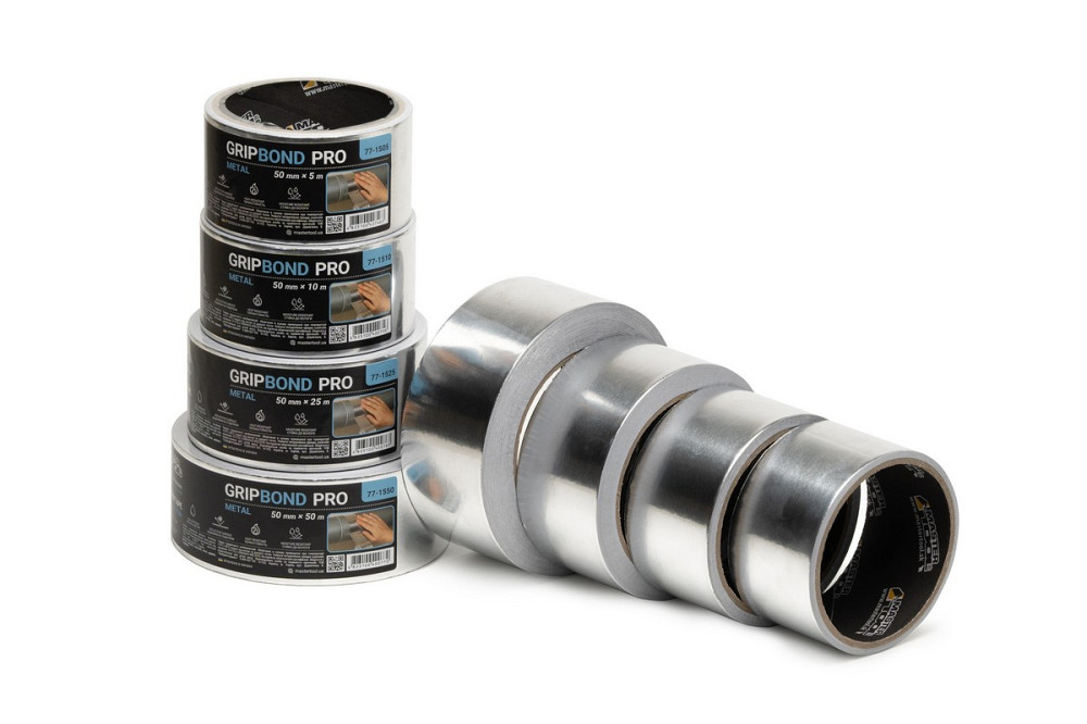 Стрічка алюмінієва MASTERTOOL GripBond Pro Metal t 150°C 50 мм×5 м 77-1505 Коломыя - изображение 3
