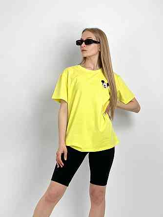 Жіночий комплект з футболкою та велосипедками рубчик Active Київ